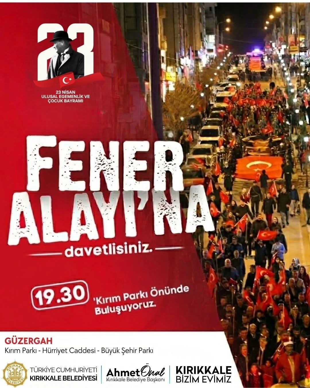 Kırıkkale’de 23 Nisan Coşkusu: Dev Fener Alayı Düzenlenecek