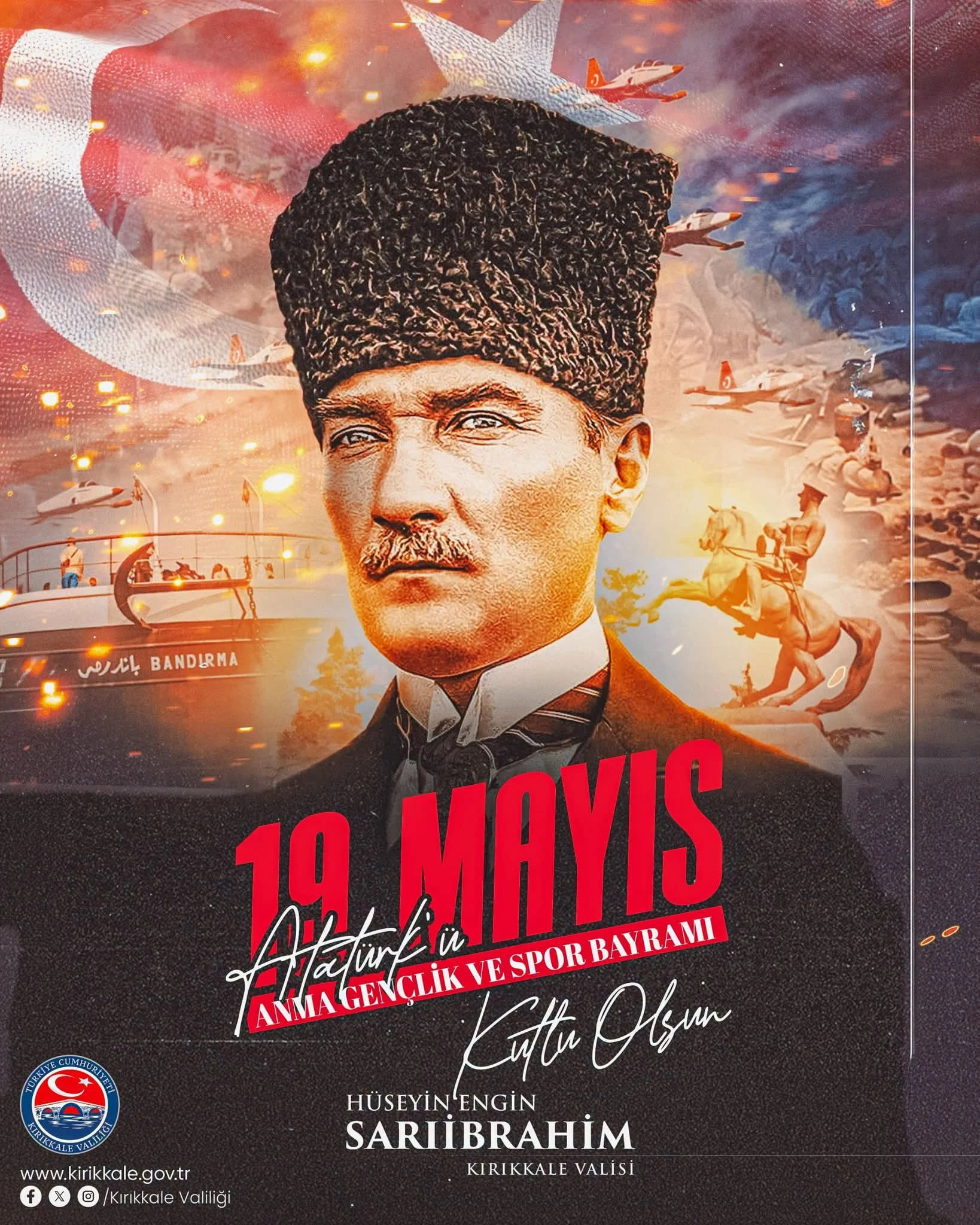 Kırıkkale Valisi Sarıibrahim’den 19 Mayıs Mesajı: “19 Mayıs Milli Ruhun Sembolüdür”