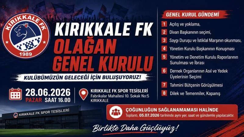 Kırıkkale FK Sandığa Gidiyor! Genel Kurul Tarihi Resmiyet Kazandı