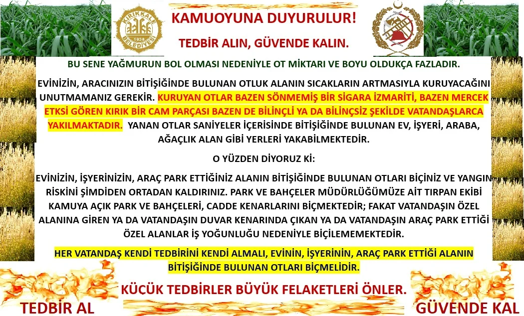 Kırıkkale İtfaiyesi Sahaya İndi: “Tedbir Alın, Güvende Kalın”