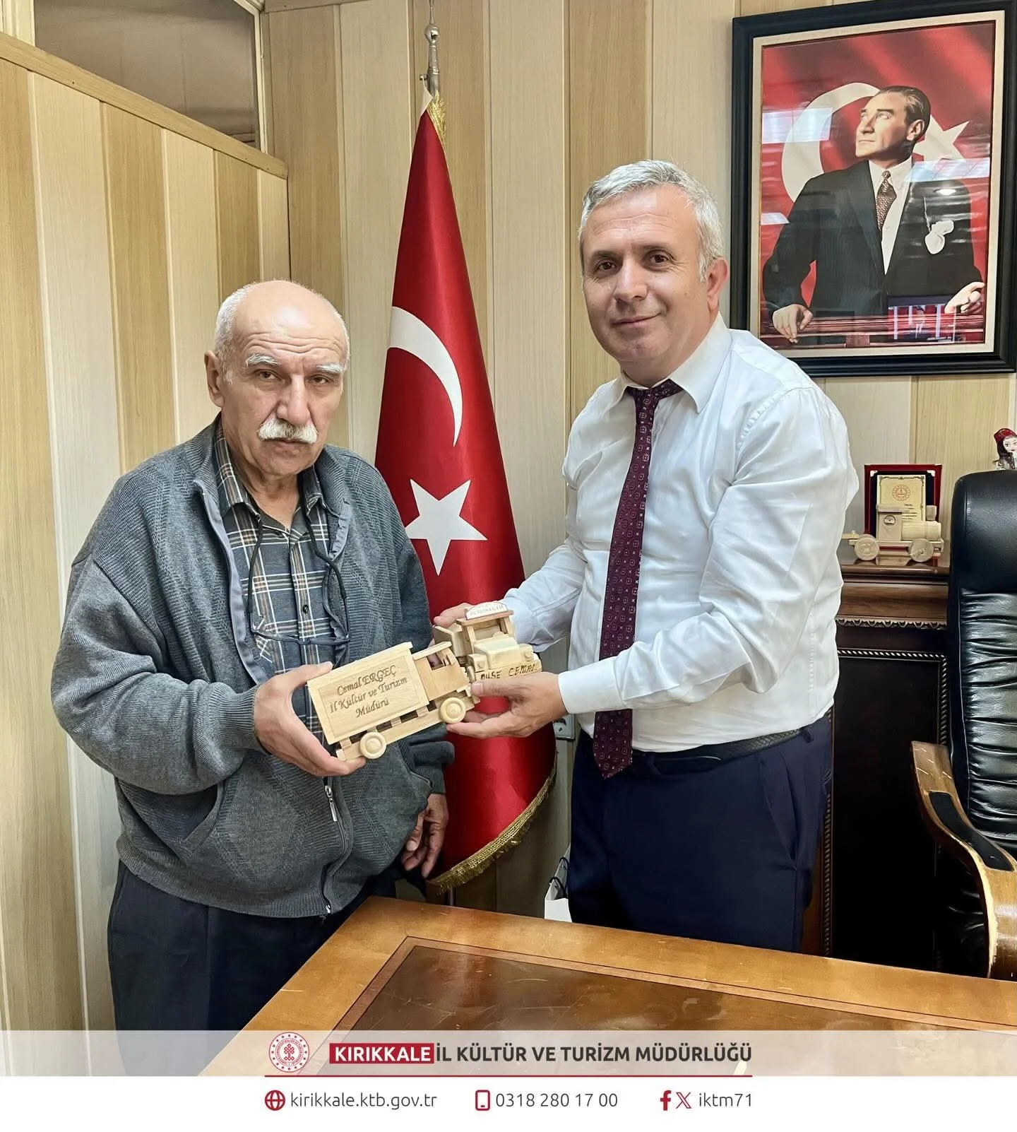 Kırıkkale’de Kültürel Miras Buluşması: Ahşap Sanatçısı Şeref Şimşek’ten Anlamlı Ziyaret