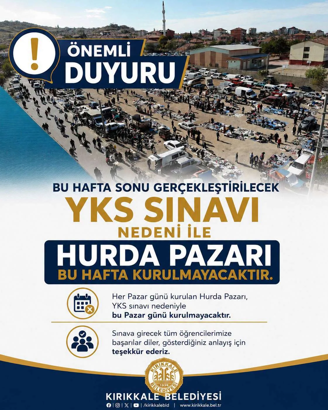 Kırıkkale’de YKS Öncesi Kritik Karar: Hurda Pazarı Bu Hafta Kurulmayacak!