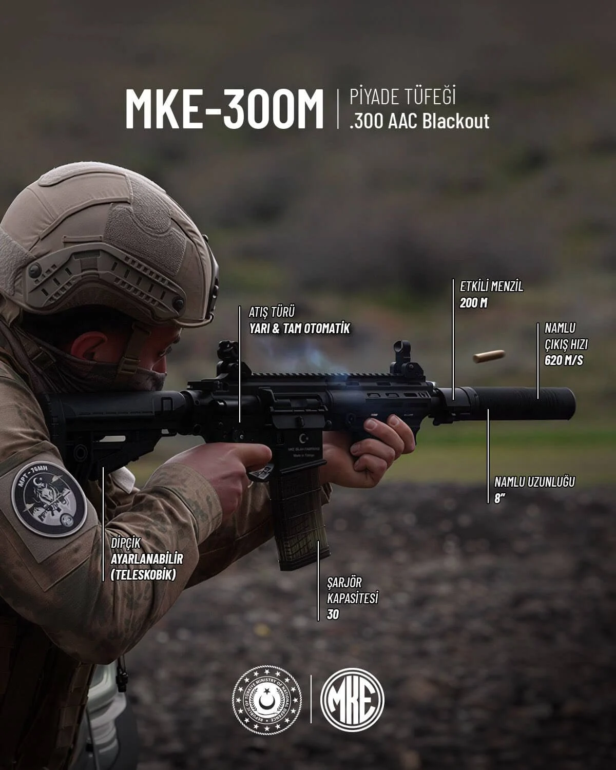 MKE’den Yeni Piyade Tüfeği MKE-300M Sahneye Çıktı!