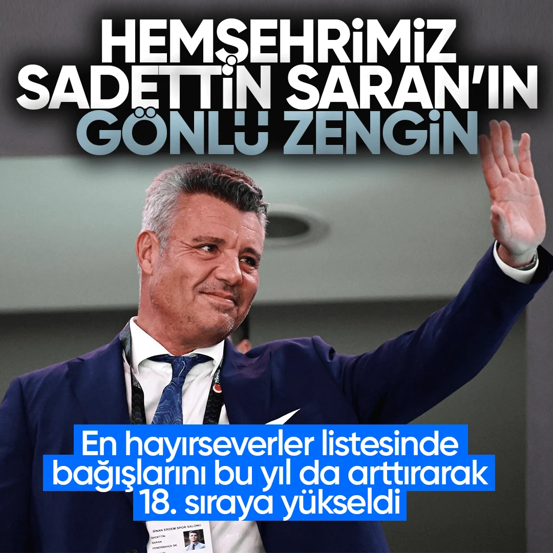 Kırıkkale’li Hayırsever İş İnsanı Sadettin Saran ‘Gönlü Zengin 50 İş İnsanı’ Listesinde Yükselişini Sürdürüyor