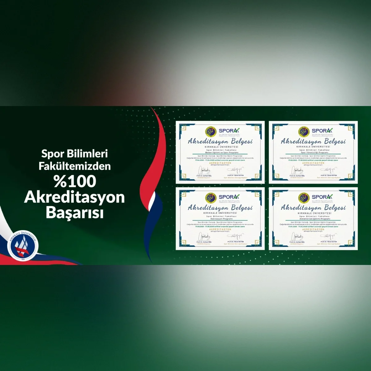Kırıkkale Üniversitesinden Büyük Başarı: Spor Bilimleri Akredite Edildi