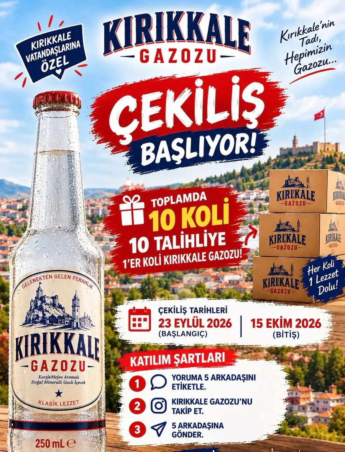 Kırıkkale Gazozu Çekilişi Başladı: 10 Talihliye Birer Koli Hediye!