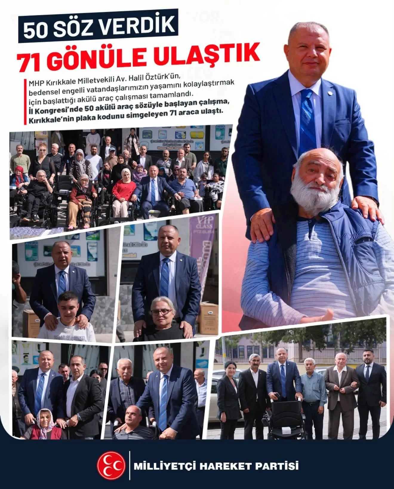 Halil Öztürk’ten Kırıkkale’de Gönüllere Dokunan Kampanya: Hedef 50’ydi, 71 Akülü Araçla Tamamlandı