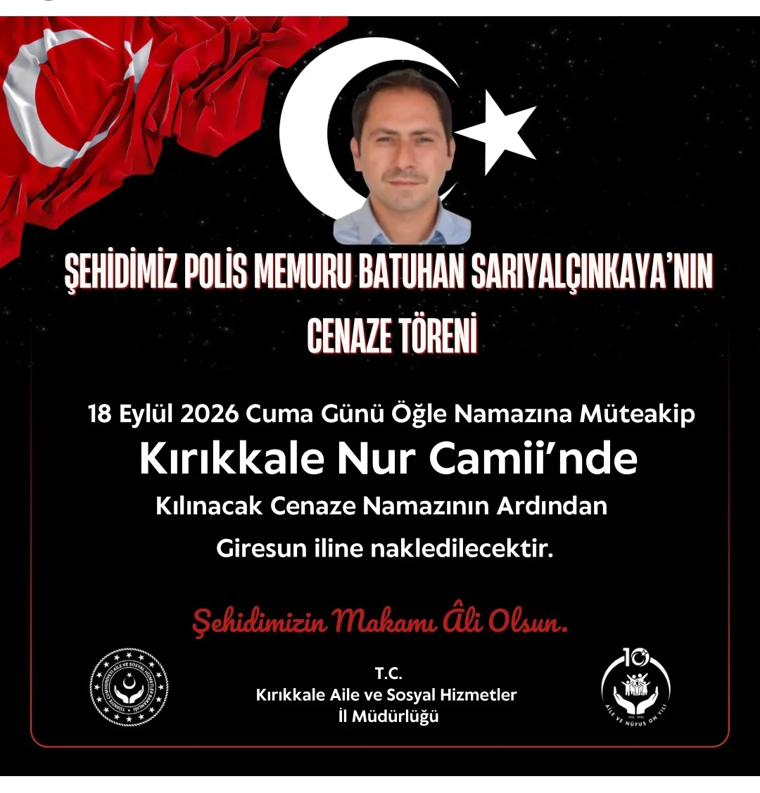 Şehit Polis Batuhan Sarıyalçınkaya’nın Cenaze Töreni Belli Oldu