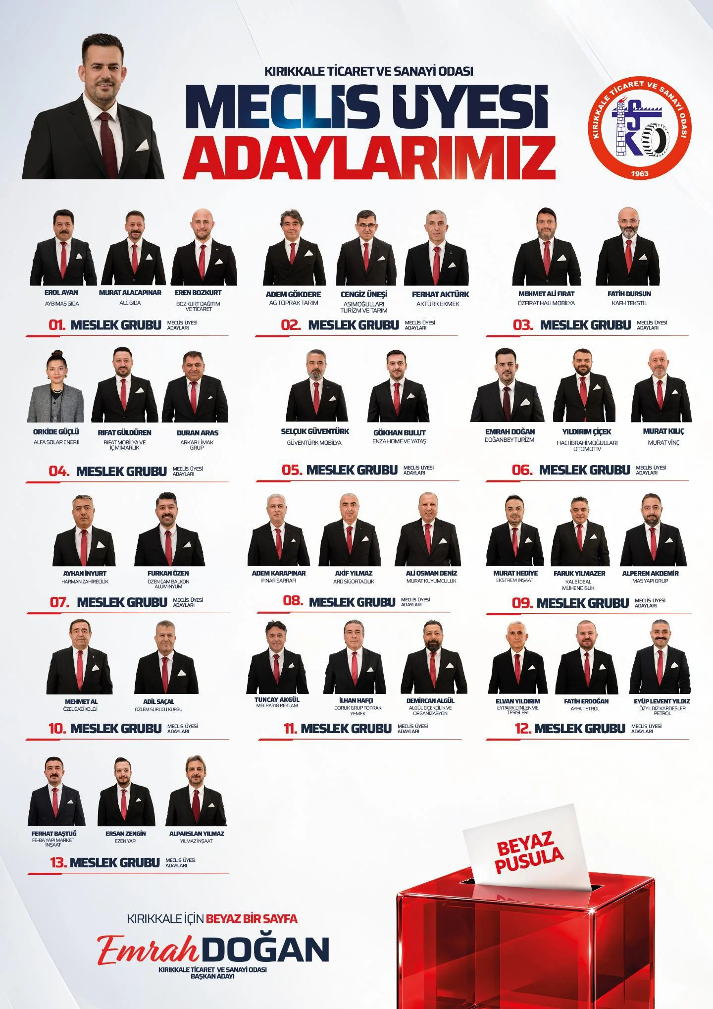 Emrah Doğan’dan Kırıkkale TSO Seçimleri İçin “Beyaz Bir Sayfa” Mesajı
